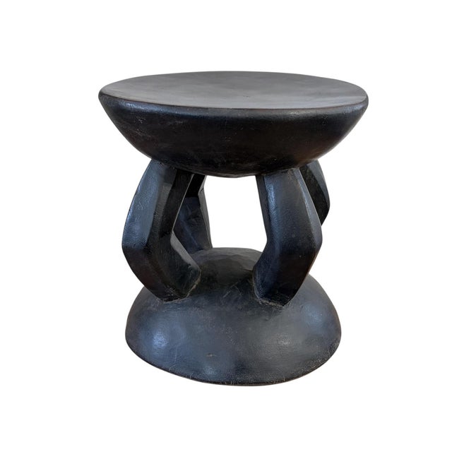 African Vintage Carved Wood Milk Stool Hehe Gogo People Tanzania 11" H For Sale - Image 4 of 7