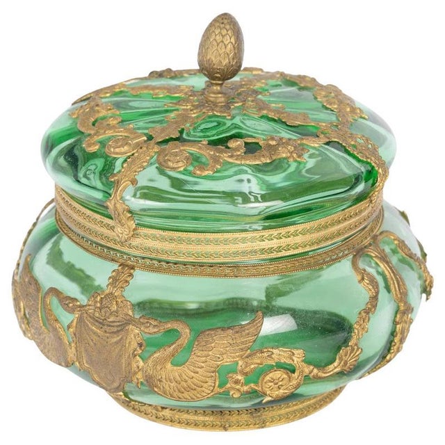 Napoleon III Crystal and Gilt Brass Box, 19th Century For Sale - Image 9 of 9