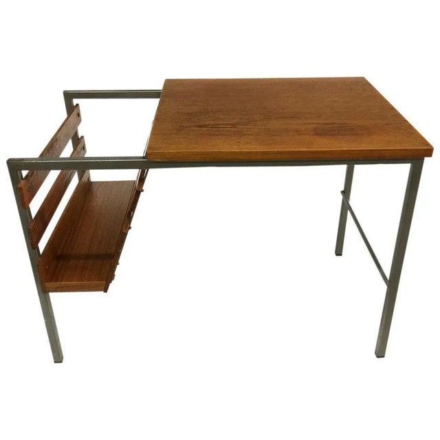 Wood Teak Side Table With Magazine Rack For Sale - Image 7 of 7
