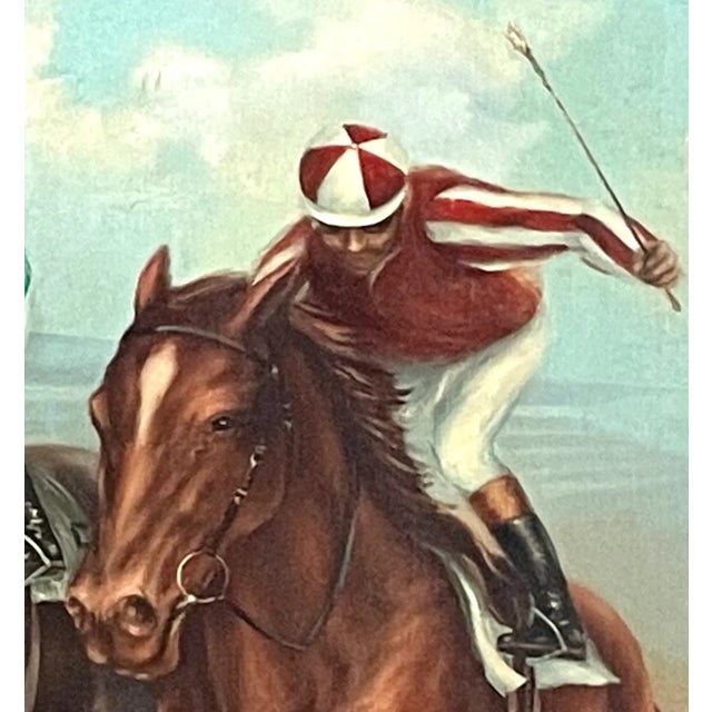 1970s De Voe Signed Impressionist Equestrian Horse Jockeys Oil on Canvas For Sale - Image 5 of 8