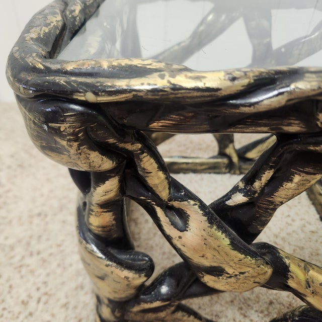 1970s Tony Duquette Style Small End Table Pulled Taffy 1970s Glam For Sale - Image 5 of 10