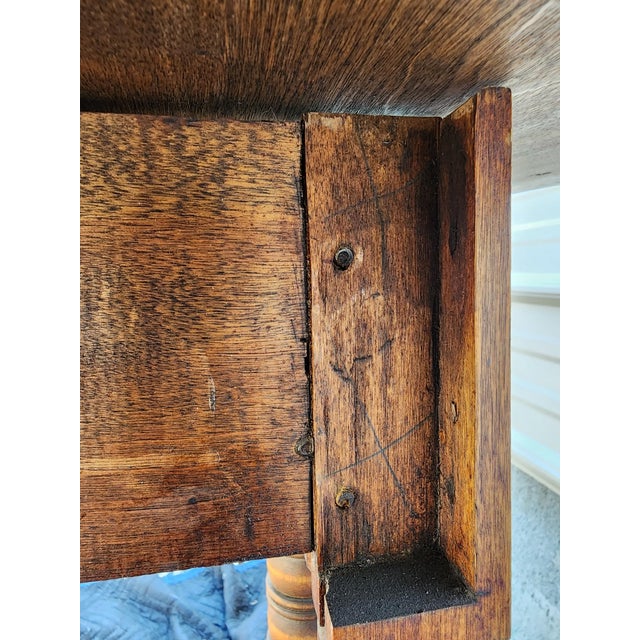 Antique Victorian Barley Twist Drop-Leaf Dining Table on Casters For Sale In Phoenix - Image 6 of 16