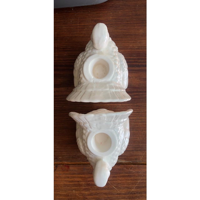 White Napcoware Turkey Candleholder Thanksgiving Pair For Sale - Image 11 of 11