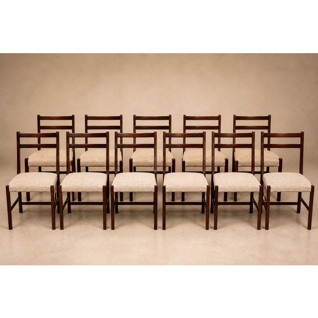 1960s Monumental Set of Twelve Brazilian Modern Rosewood Dining Chairs by Celina Brazil, 1960s For Sale - Image 5 of 18