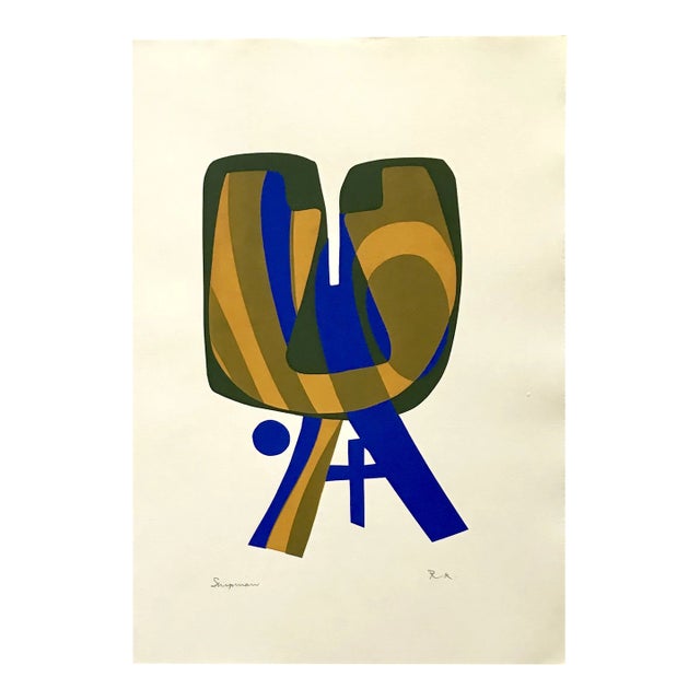Ronald King Signed Screenprint Shipman 1967 For Sale