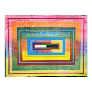 Contemporary Abstract Mixed Media on Paper Painting "Organic Geometry (Hodgkin Iii)" by Michael Barringer