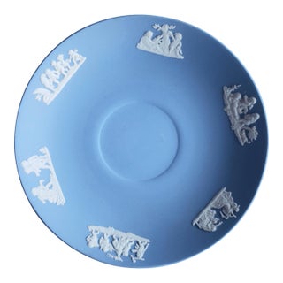 Vintage 1956 Wedgwood Blue Jasperware Catchall -Sacrifice For Sale