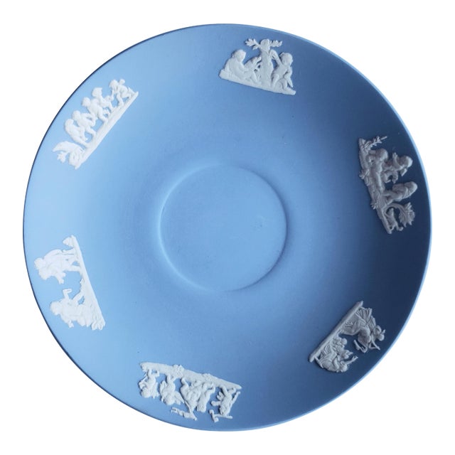 Vintage Wedgwood Blue Jasperware Catchall For Sale