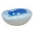 Vintage Blue Glass Ashtray – Midcentury Modern Wavy Design For Sale