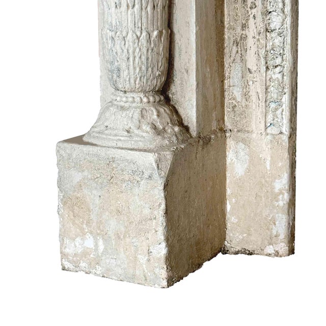Sculpture Materials Antique Louis XV Style Plaster Fireplace Mantel For Sale - Image 7 of 9