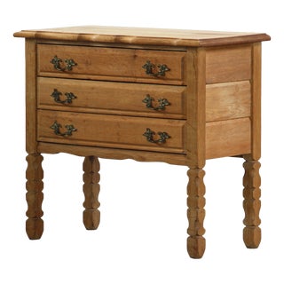 Vintage Danish Oak 3-Drawer Side Table in the style of Henning Kjærnulf, 1960s For Sale