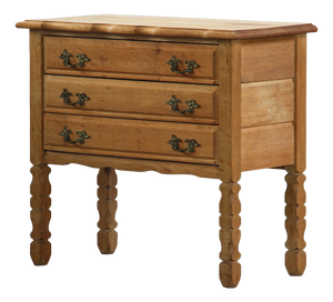 Vintage Danish Oak 3-Drawer Side Table in the style of Henning Kjærnulf, 1960s