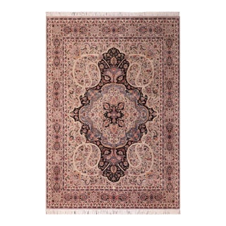 Elegant 1990's Pak-Persian Taupe/Black Wool Rug - 8'1'' X 10'1'' For Sale