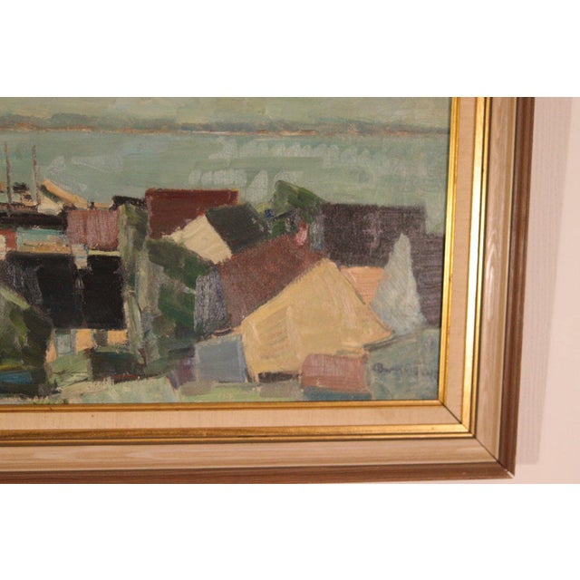 K. Berndström, Coastal Village, 1950s, Oil on Canvas, Framed For Sale - Image 11 of 18