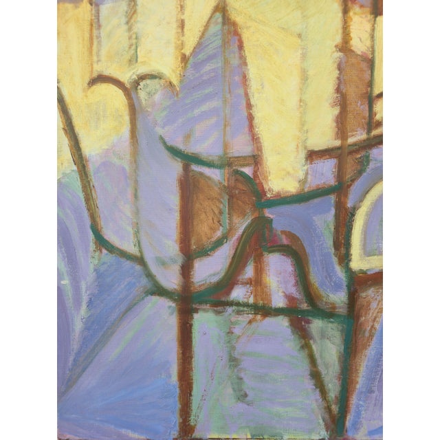 Large Abstract Painting on Canvas of Chairs by Pamela Rubin For Sale - Image 4 of 8