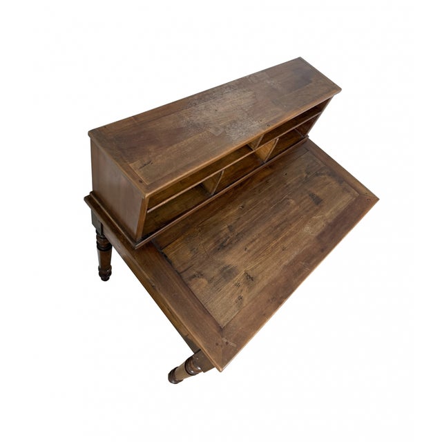 Late 19th Century Louis Philippe Style Desk With Upper Letter Cabinet For Sale - Image 4 of 4