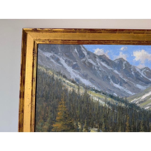 2001 Dan Young “Frying Pan Lake” Original Landscape Oil on Masonite Painting – Gilt Wood Framed For Sale In Miami - Image 6 of 12