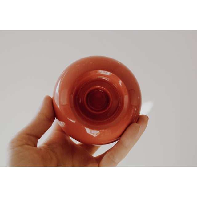 Mid-Century Modern Vinage Orange Porcelain Tealight Candleholder Set by Arzberg Germany - a Pair For Sale - Image 3 of 12