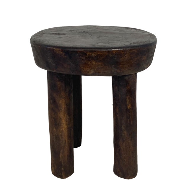 1980s African Carved Wood Milk Stool Hehe Gogo People Tanzania 10" H For Sale - Image 5 of 6