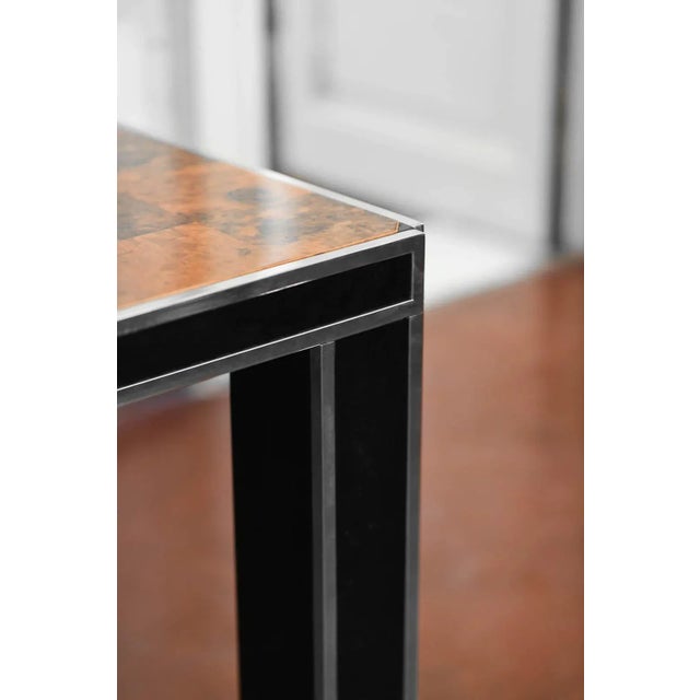 Tessellated Table with Elm Burl Top, 1970s For Sale - Image 6 of 7