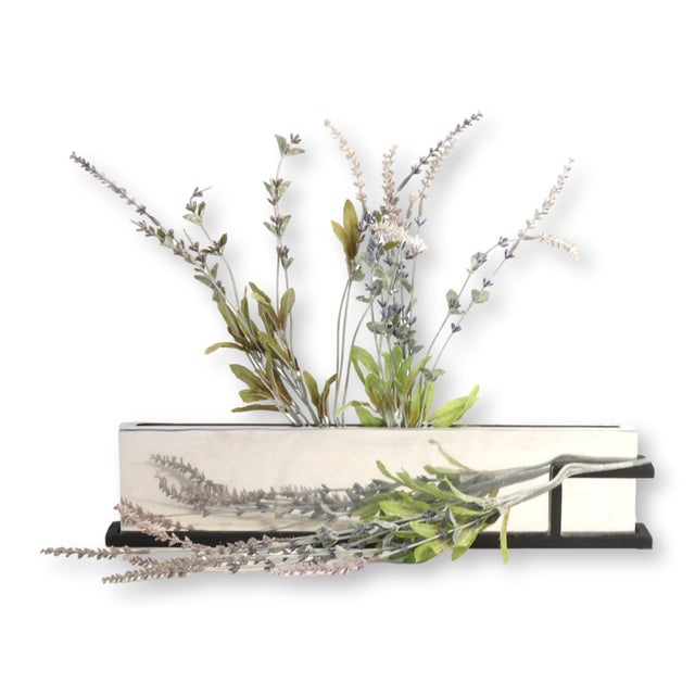 Michael Aram Michael Aram 19" Contemporary Chrome & Iron Planter For Sale - Image 4 of 8