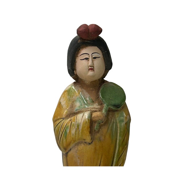 Small Chinese Oriental Ceramic Tong Style Lady Figure Display Art For Sale In San Francisco - Image 6 of 8