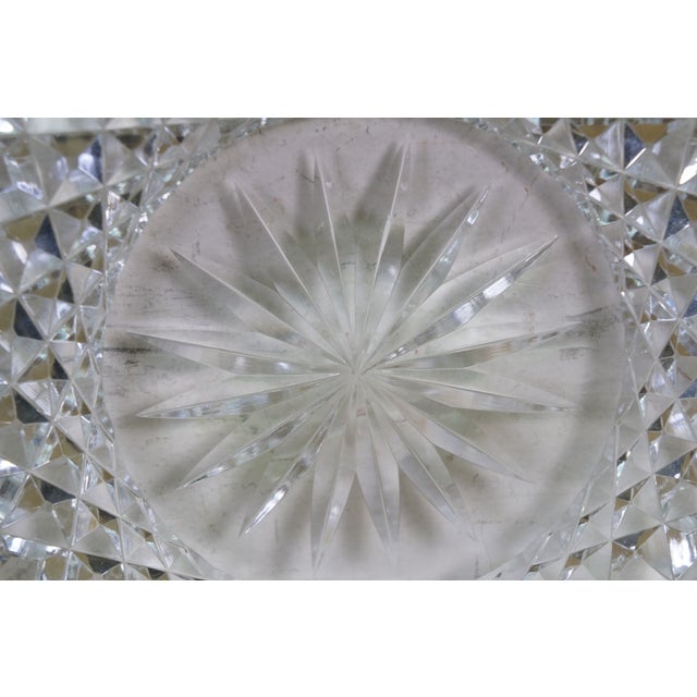 Glass Vintage Modern Waterford Lismore Crystal Round Vanity Trinket Dish Coaster Starburst For Sale - Image 7 of 16