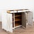 19th-century Swedish sideboard buffet crafted in pine with a three-drawer over three-door configuration. Each cabinet door...