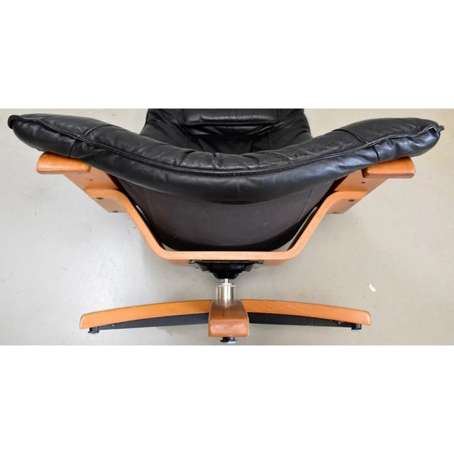 Leather & Beech Swivel Chair, 1970s For Sale - Image 18 of 18