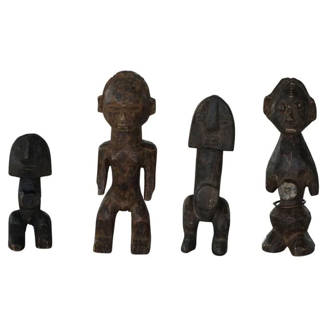 Decorative Handcrafted African Wooden Sculptures, 1940s, Set of 4 For Sale - Image 16 of 16