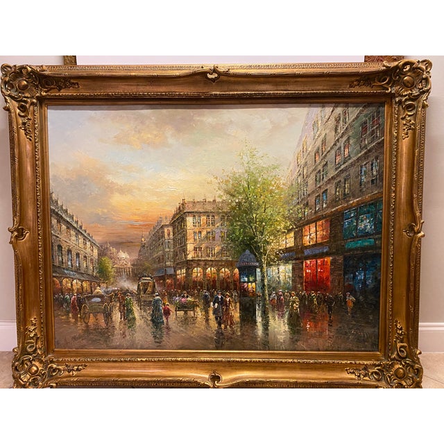 Traditional Mid 20th Century Large Oil Painting in the Manner of Édouard-Leon Cortes, Paris France For Sale - Image 3 of 13
