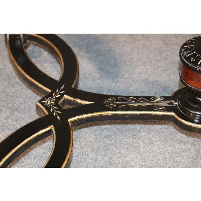 Antique Carved Victorian Inlaid Marquetry Center Table Attributed to Pottier & Stymus For Sale In Philadelphia - Image 6 of 13