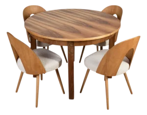 Walnut Dining Set by Antonín Šuman, 1960s, Set of 5