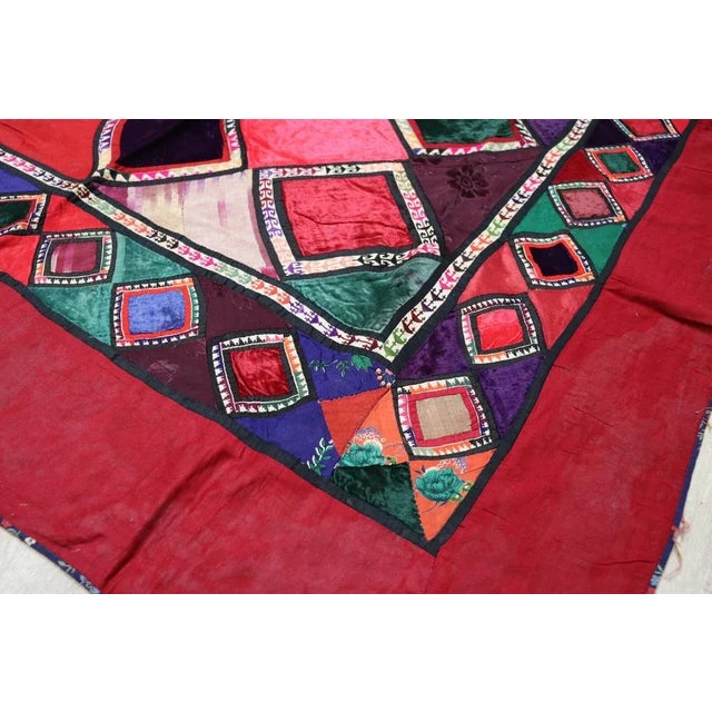 Textile Vintage Embroidered Uzbek Wall Hung Patchwork Tapestry, 1920s For Sale - Image 7 of 13