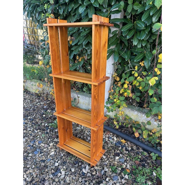 American Brutalist Pine Shelf, 1970s For Sale - Image 3 of 10