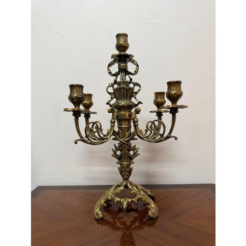 French Napoleon III Revival Candleholder in Gilt Brass For Sale - Image 6 of 6