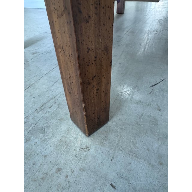 Brown 1960s Brandt Furniture Mid Century Campaign Parsons Side Tables With Caning Inset and Glass Top - a Pair For Sale - Image 8 of 12