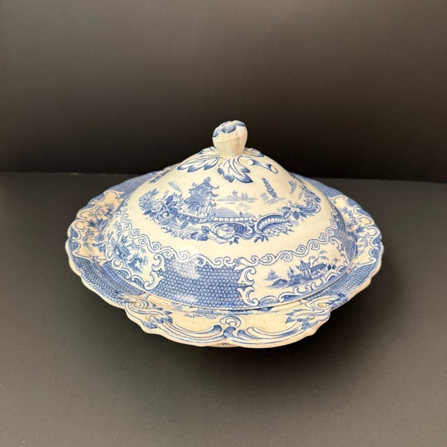 1930s Allerton's of England Chinese Fine China Covered Vegetable Bowl For Sale - Image 5 of 16