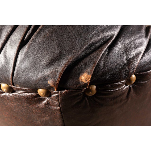Vintage English Tufted Leather Club Chair in Brown For Sale - Image 11 of 11