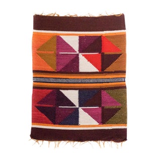 Peruvian Orange, Plum, Olive Wall Hanging / Placemat For Sale
