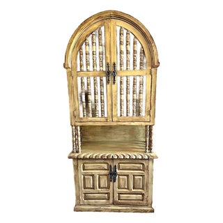 Vintage Spanish Colonial Style Trastero Cabinet From Mexico - 37" X 19" X 81" For Sale