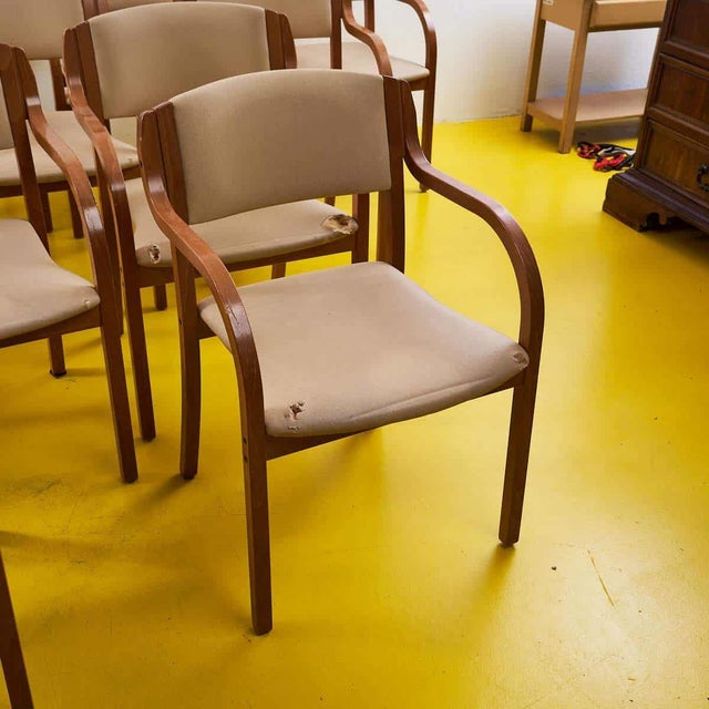 Vintage Chairs with Wooden Frames, Set of 12 For Sale - Image 3 of 9