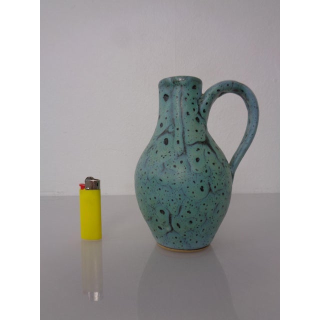 Turquoise Studio Ceramic Vase by Kerstin and Ralf Unterstab for Kunsttöpferei Unterstab, East Germany, 1960s For Sale - Image 4 of 18