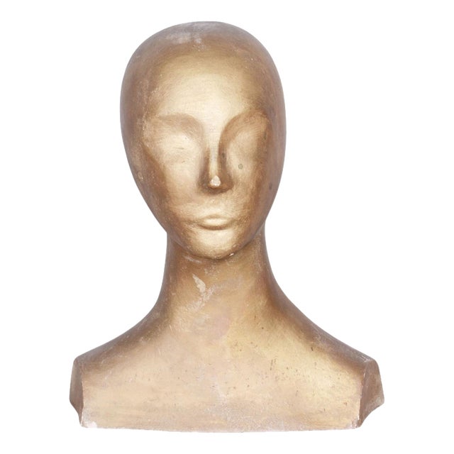 Mid-Century Modern Bust in Patinated Plaster, Czech, 1960s For Sale