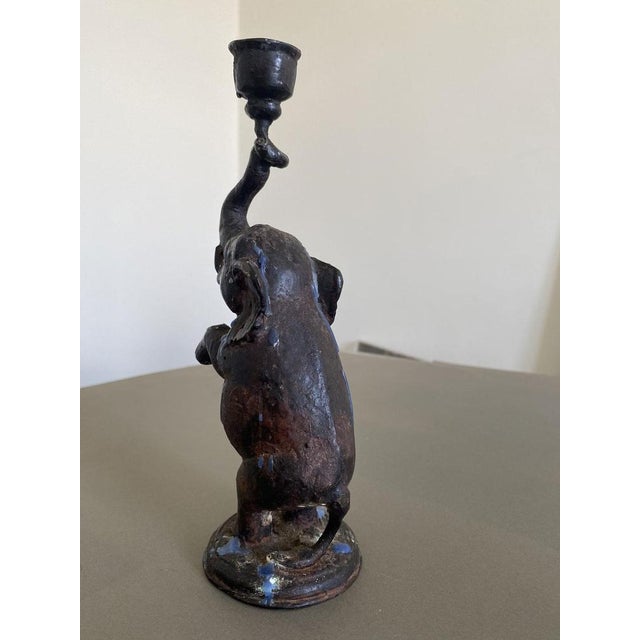 Antique Bronze Elephant Candleholder, 1890 For Sale - Image 4 of 14