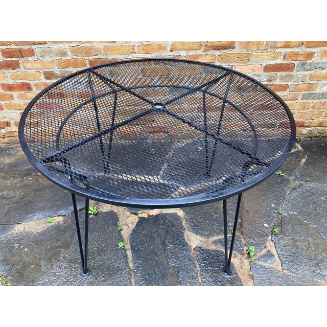 recently sandblasted and restored with specialty outdoor primer and paint, semi gloss black finish complete with umbrella...