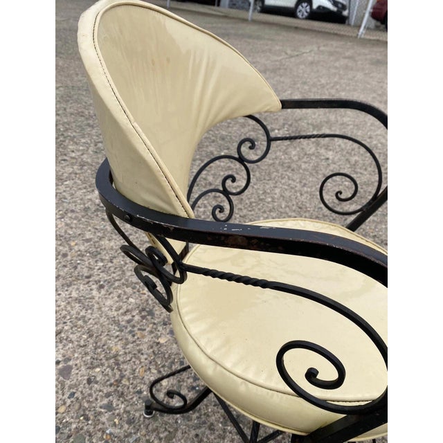 Mid 20th Century Vintage Hollywood Regency Wrought Iron Butterfly Swivel Dining Chairs - Set of 4 For Sale - Image 5 of 12