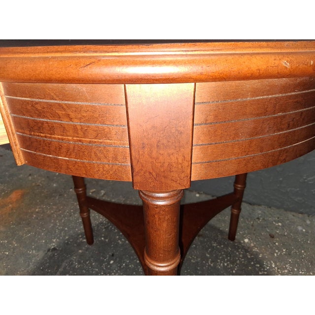 Vintage Traditional Round Carved Faux Bamboo Side / End Tables by Lane. A - Pair For Sale - Image 11 of 12