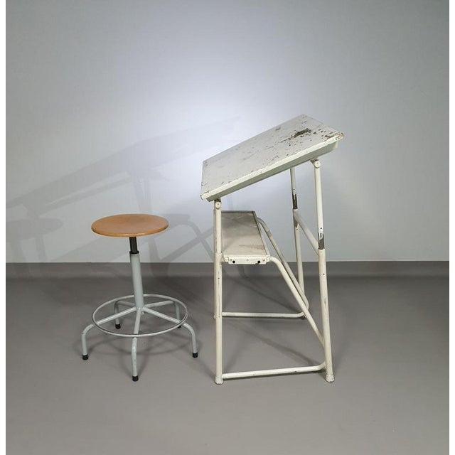 Vintage Industrial Drawing Table For Sale - Image 11 of 18