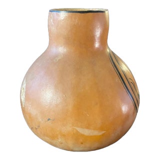 Late 20th Century Robert Rivera Mimbres Cricket Gourd Vase For Sale